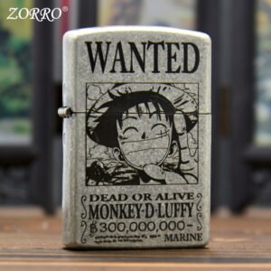 Ancient Silver Pirate King Luffy Kerosene Lighter
